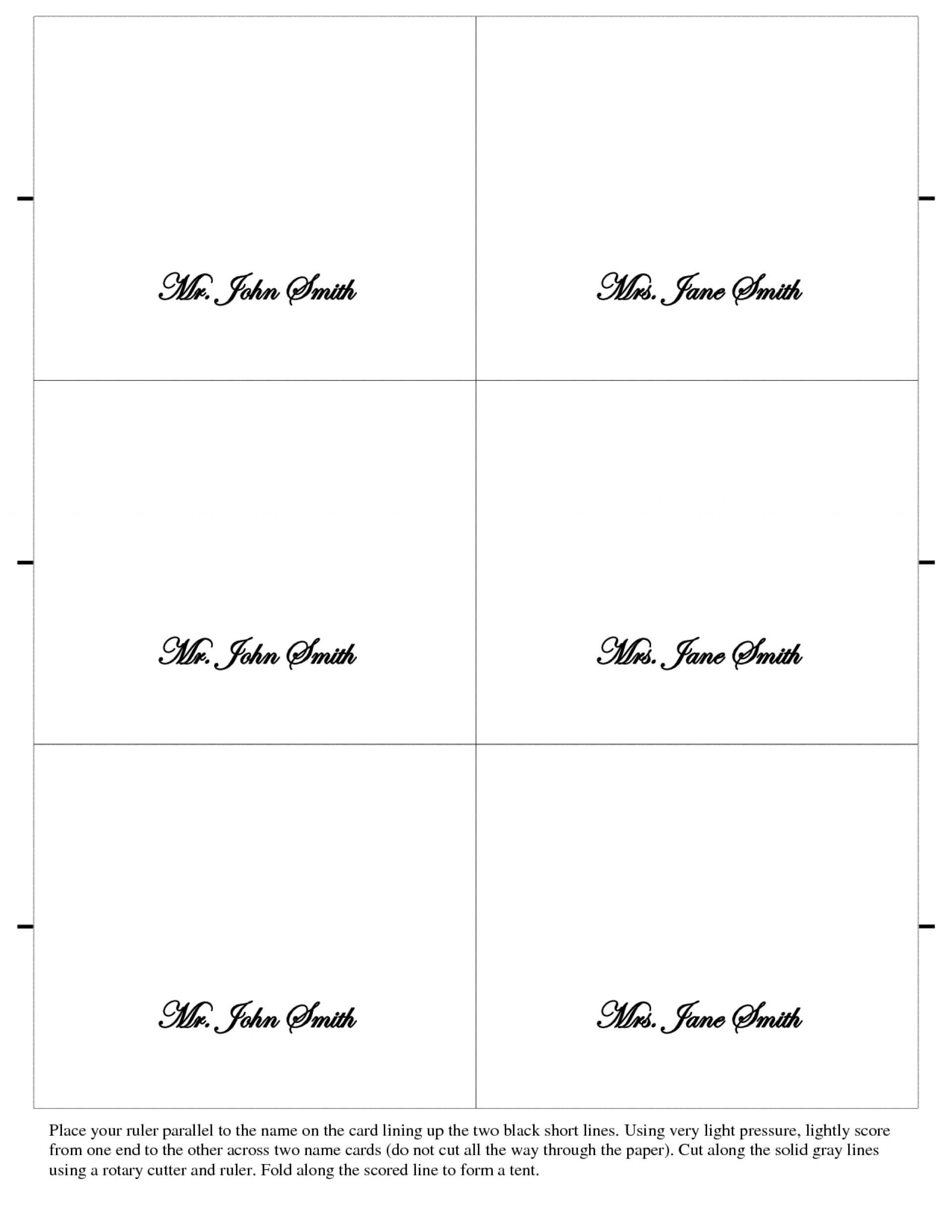 001 Table Name Card Template Size Seating Printable Within Place Card Size Template