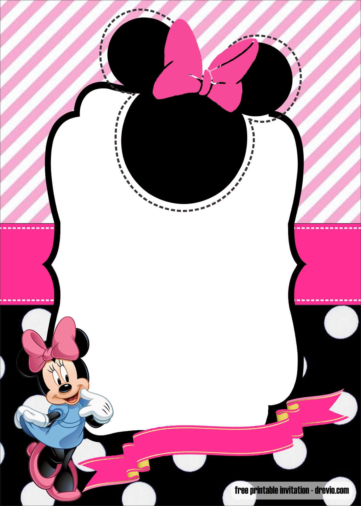 001 Template Ideas Minnie Mouse Birthday Striking Invitation Inside Minnie Mouse Card Templates