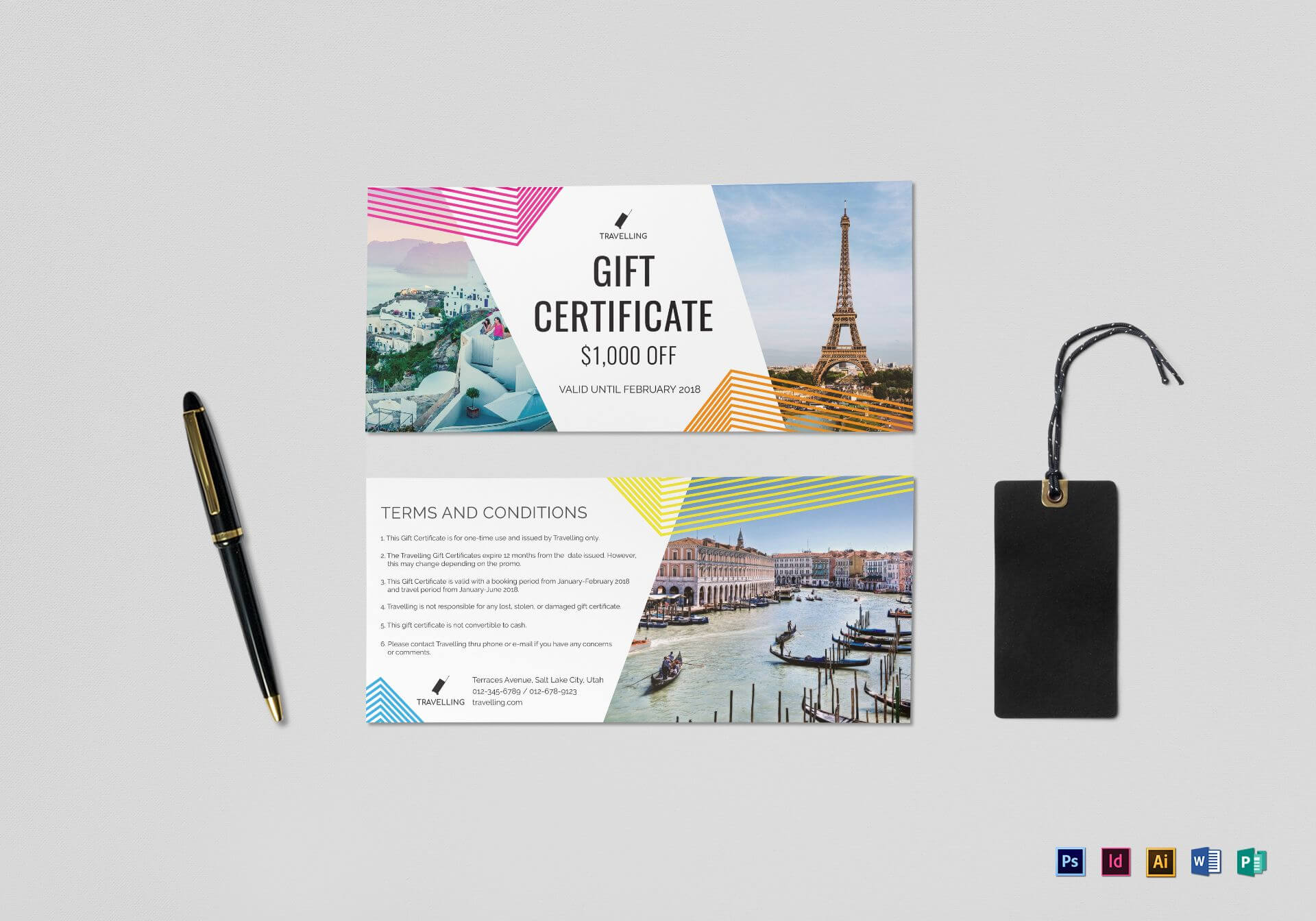 001 Travel Gift Certificate Mock Up Template Stirring Ideas Intended For Free Travel Gift Certificate Template