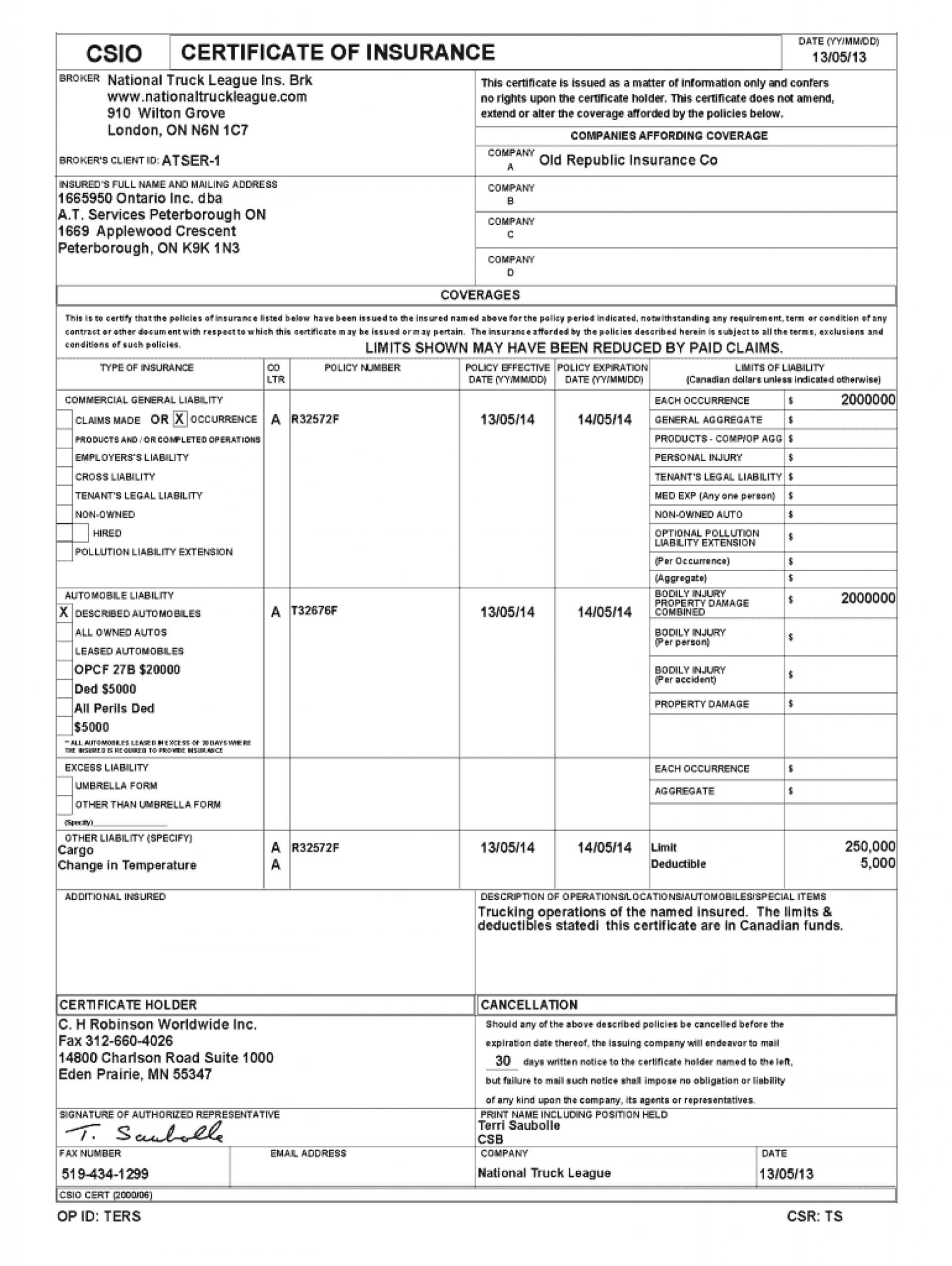 002 Template Ideas Certificate Of Insurance Fascinating Inside Certificate Of Insurance Template