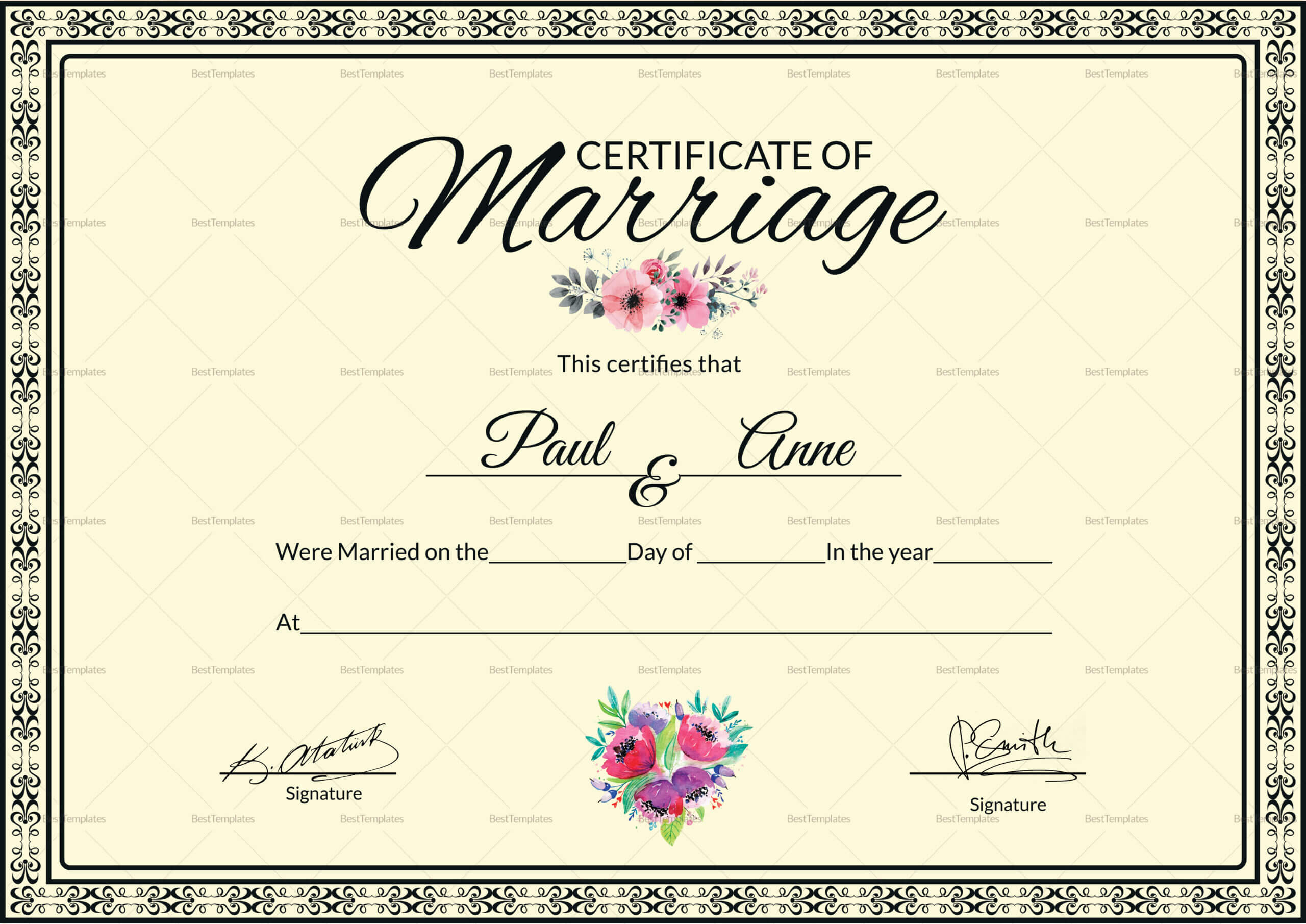 002 Template Ideas Certificate Of Marriage Beautiful Within Certificate Of Marriage Template
