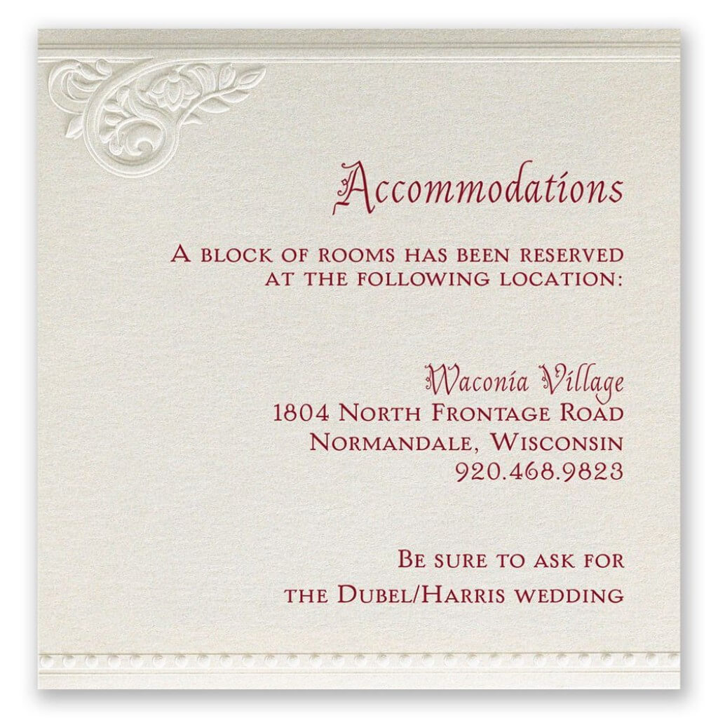 002 Template Ideas Free Wedding Accommodation Top Card Hotel With Wedding Hotel Information Card Template