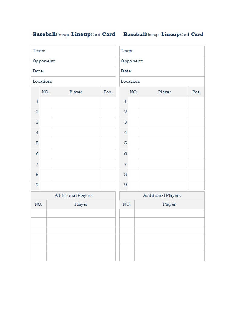 003 Baseball Lineup Card Template Imposing Ideas Dugout With Dugout Lineup Card Template