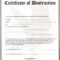 004 Certificate Of Destruction Template Free Form In Free Certificate Of Destruction Template