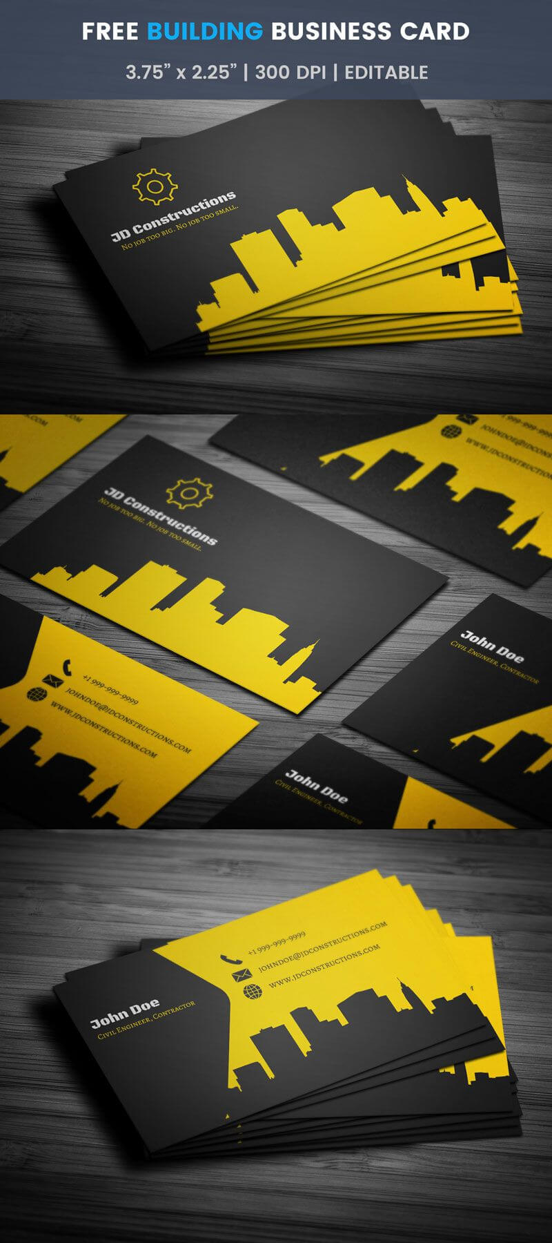 005 Free Construction Business Carde Word Visiting Design Within Construction Business Card Templates Download Free