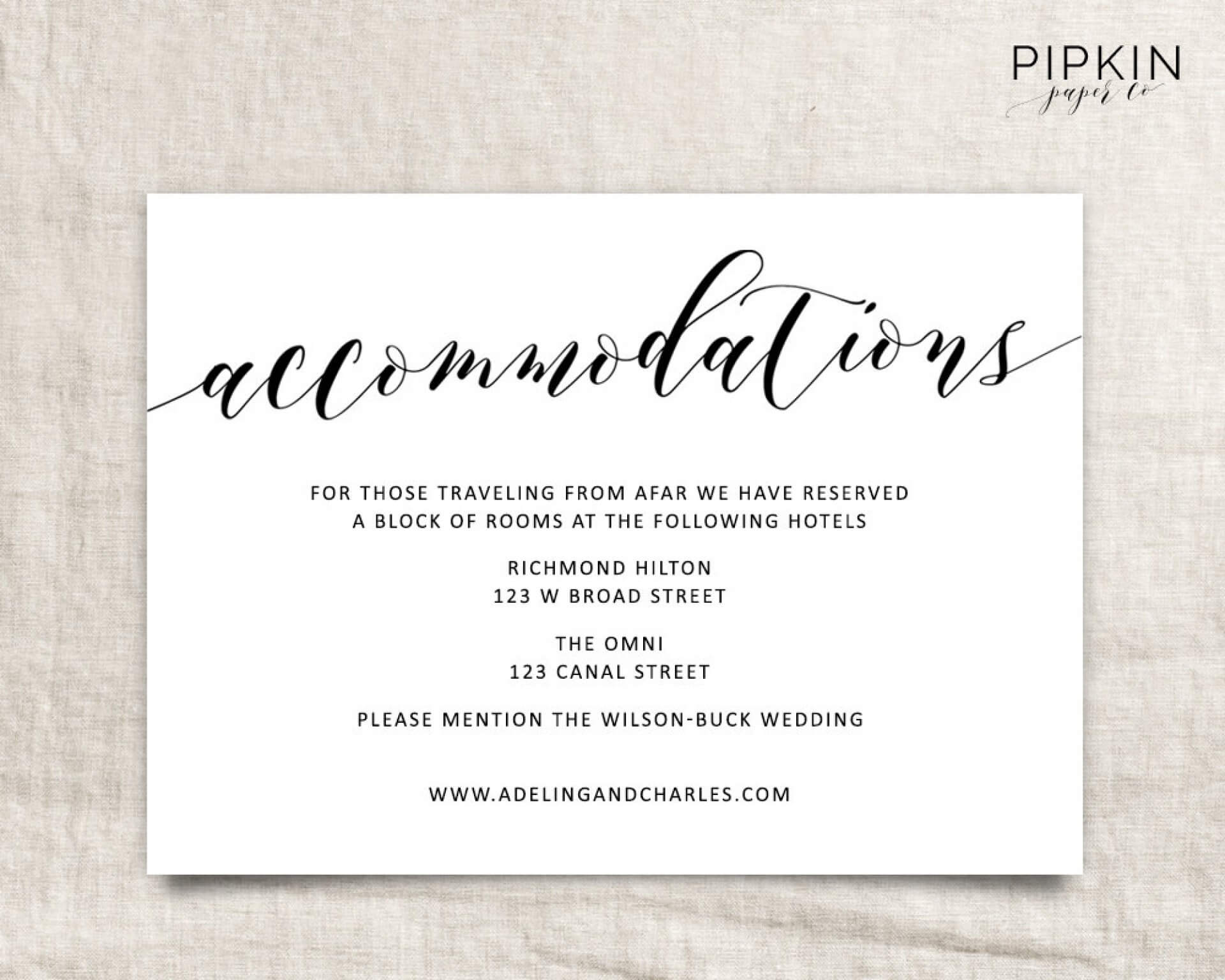 005 Free Wedding Accommodation Card Template Ideas Top Hotel For Wedding Hotel Information Card Template