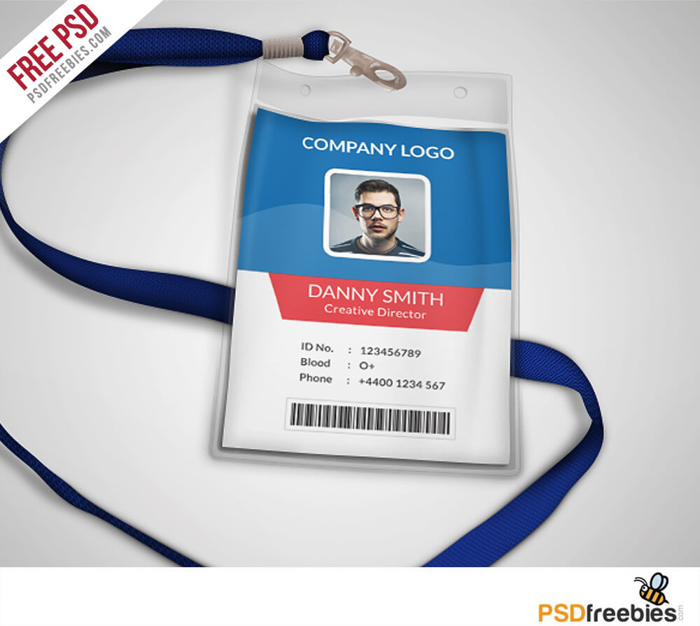 006 Multipurpose Company Id Card Free Psd Template Photoshop Within College Id Card Template Psd