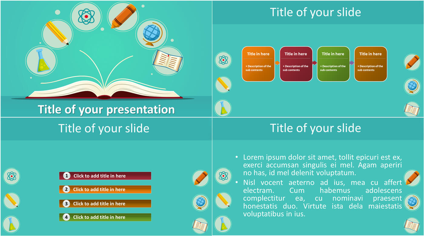 006 School And Education Objects Powerpoint Template Free Pertaining To Powerpoint Template Games For Education
