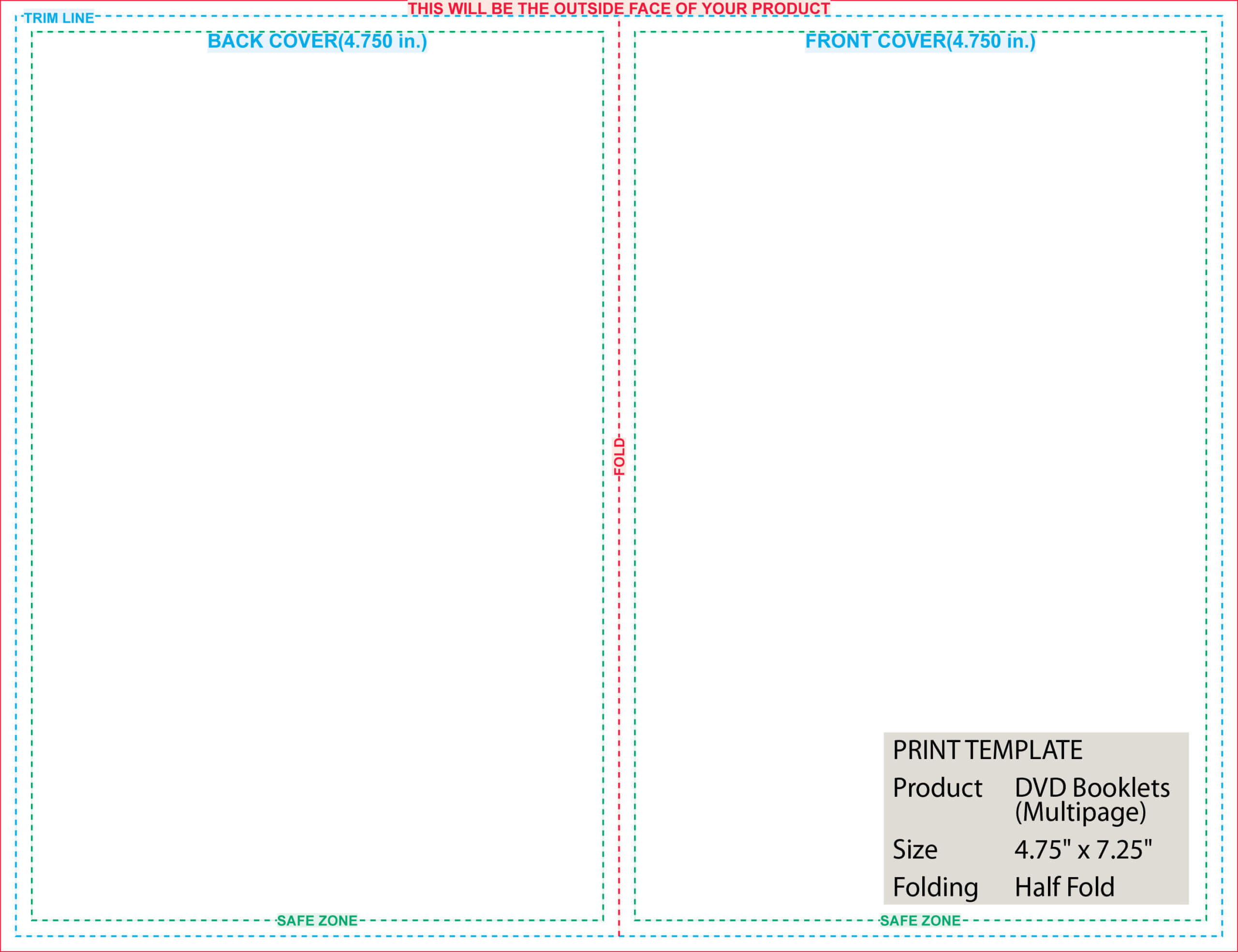 007 Template Ideas 75X7 25 Multipage Dvd Booklets Quarter With Half Fold Card Template