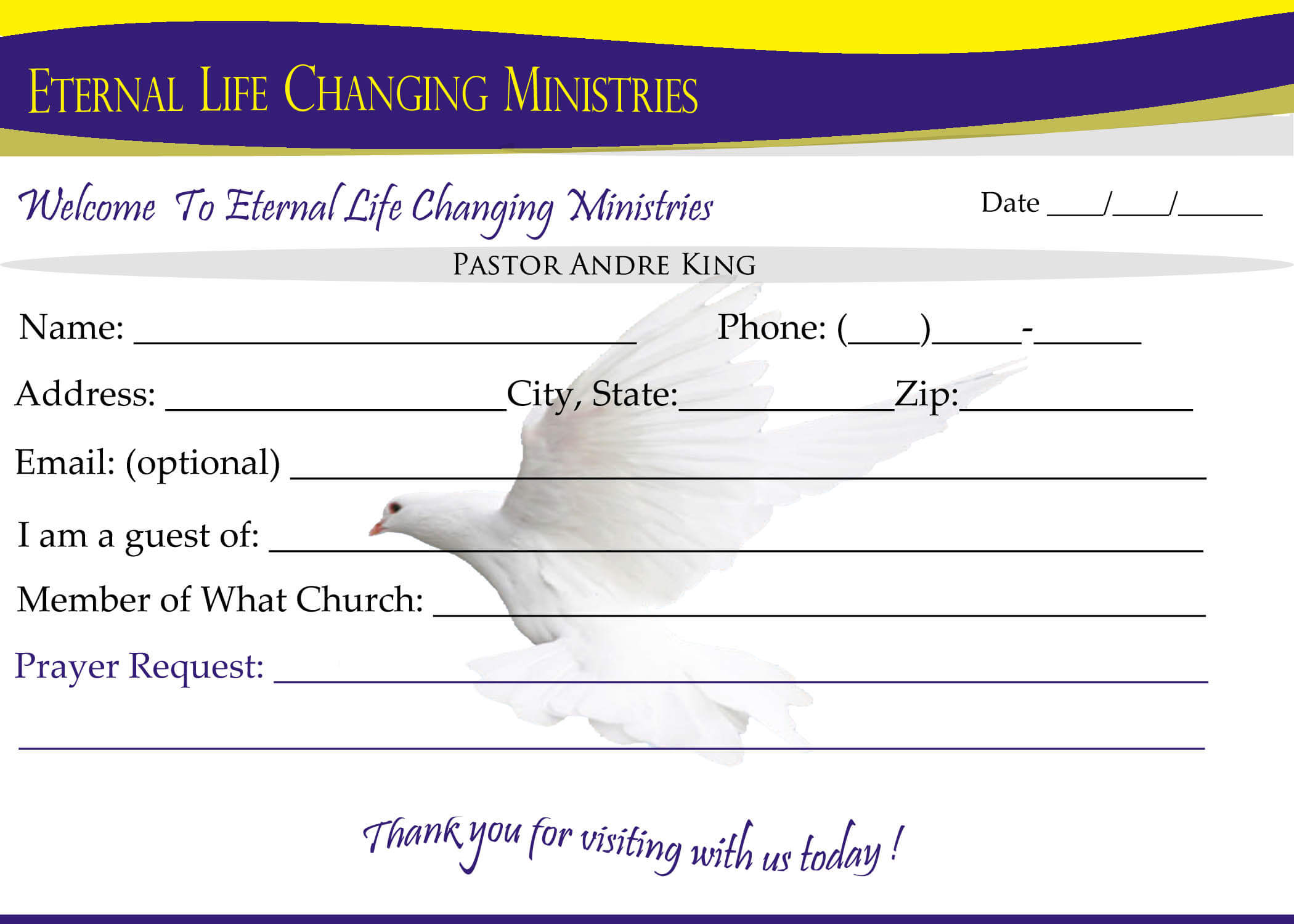 007 Template Ideas Eternal Life Visitor Card Church Pertaining To Church Visitor Card Template Word