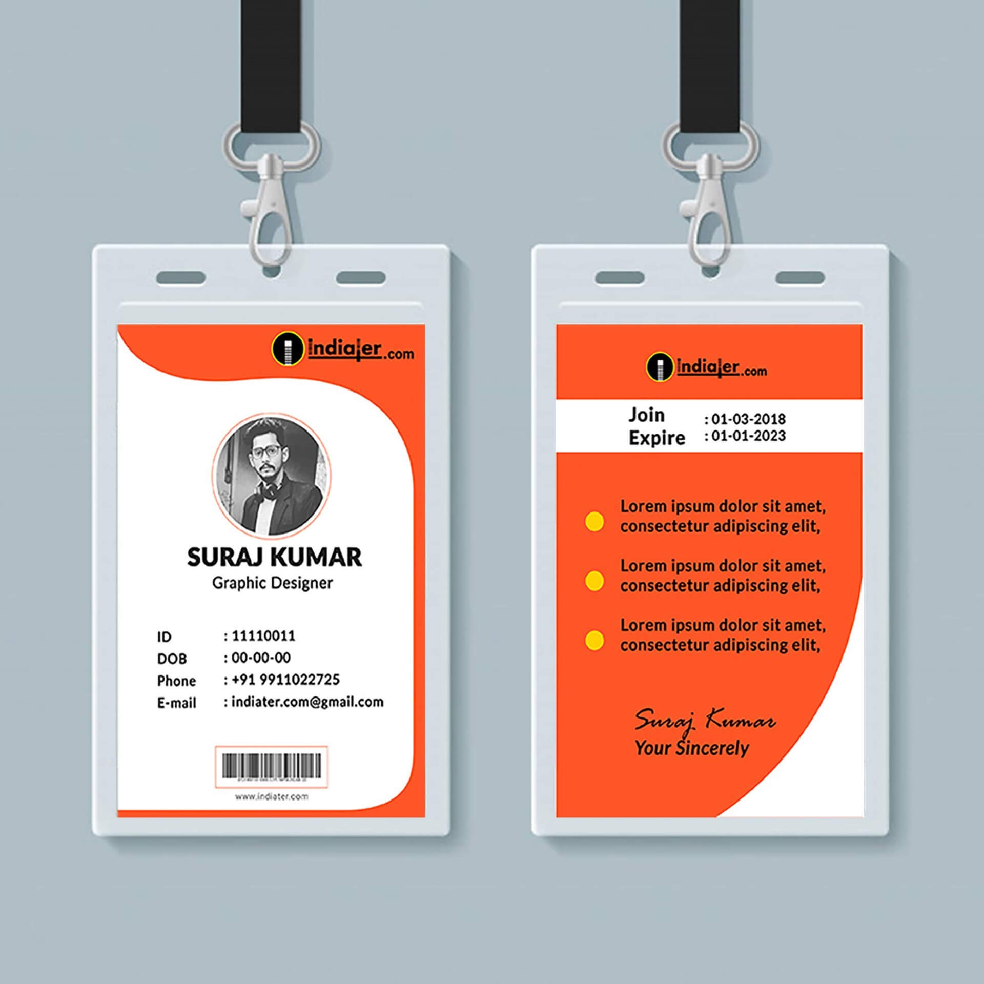 008 Employee Id Card Design Sample Psd Template Ideas File Regarding Template For Id Card Free Download