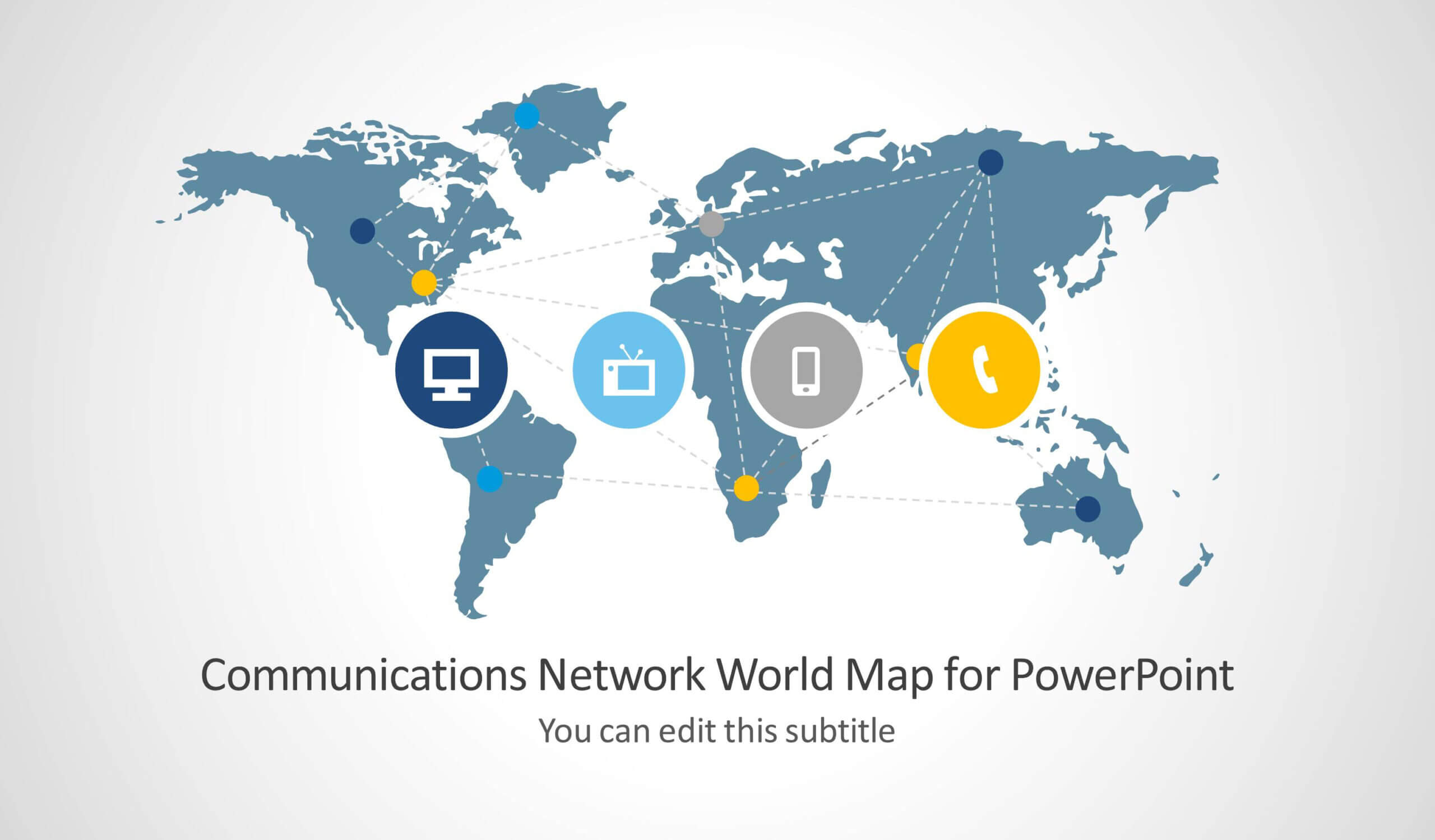 009 Template Ideas Communications Network World Map Business With Powerpoint Templates For Communication Presentation