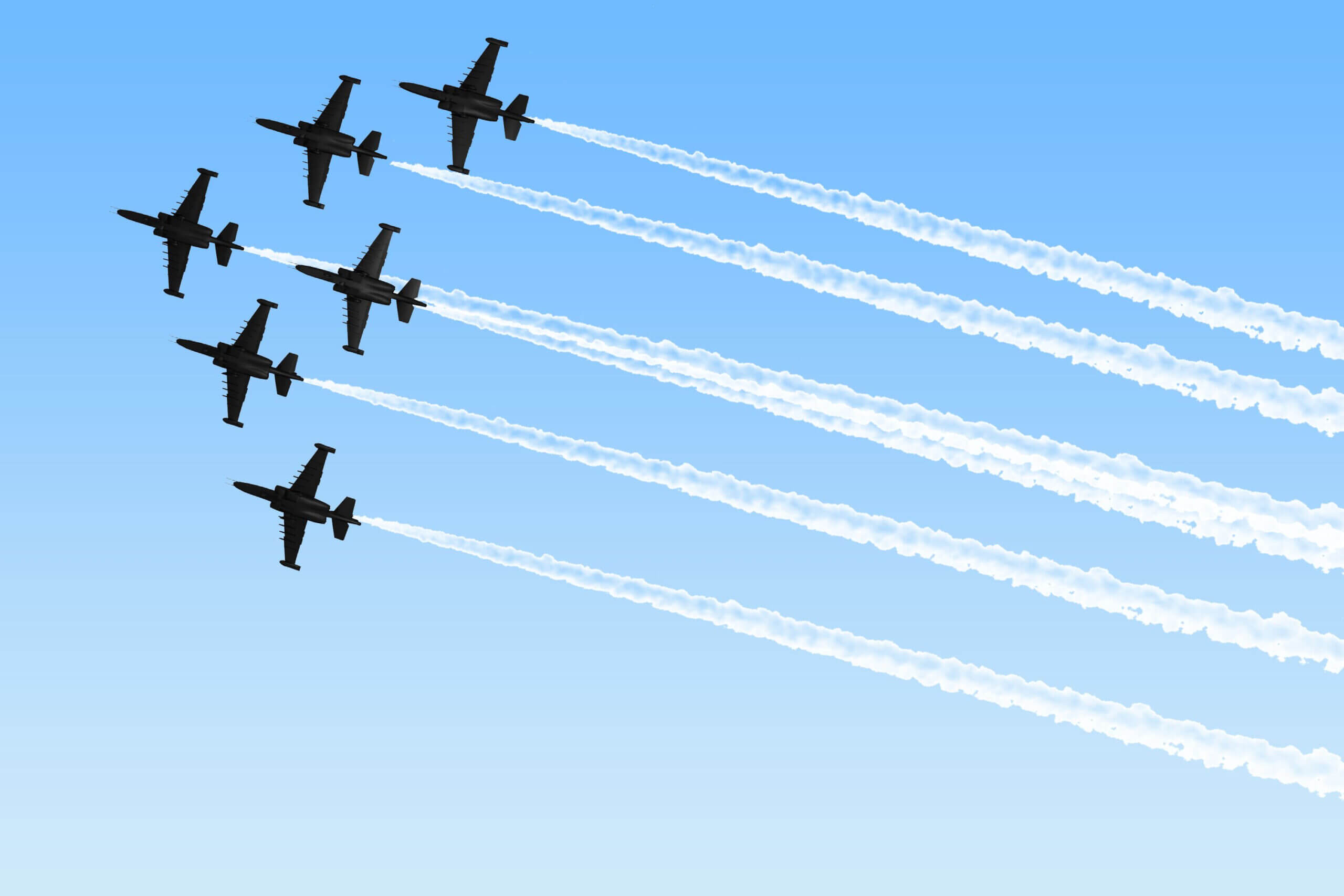 0115 Six Fighter Planes Showing Talent Stock Photo Regarding Air Force Powerpoint Template