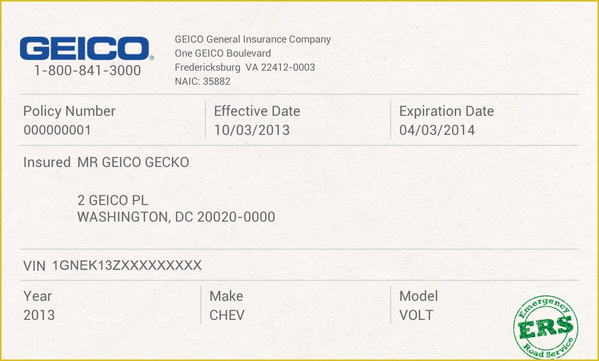 012 Company Car Policy Template Free Auto Insurance Id Card For Car Insurance Card Template Download