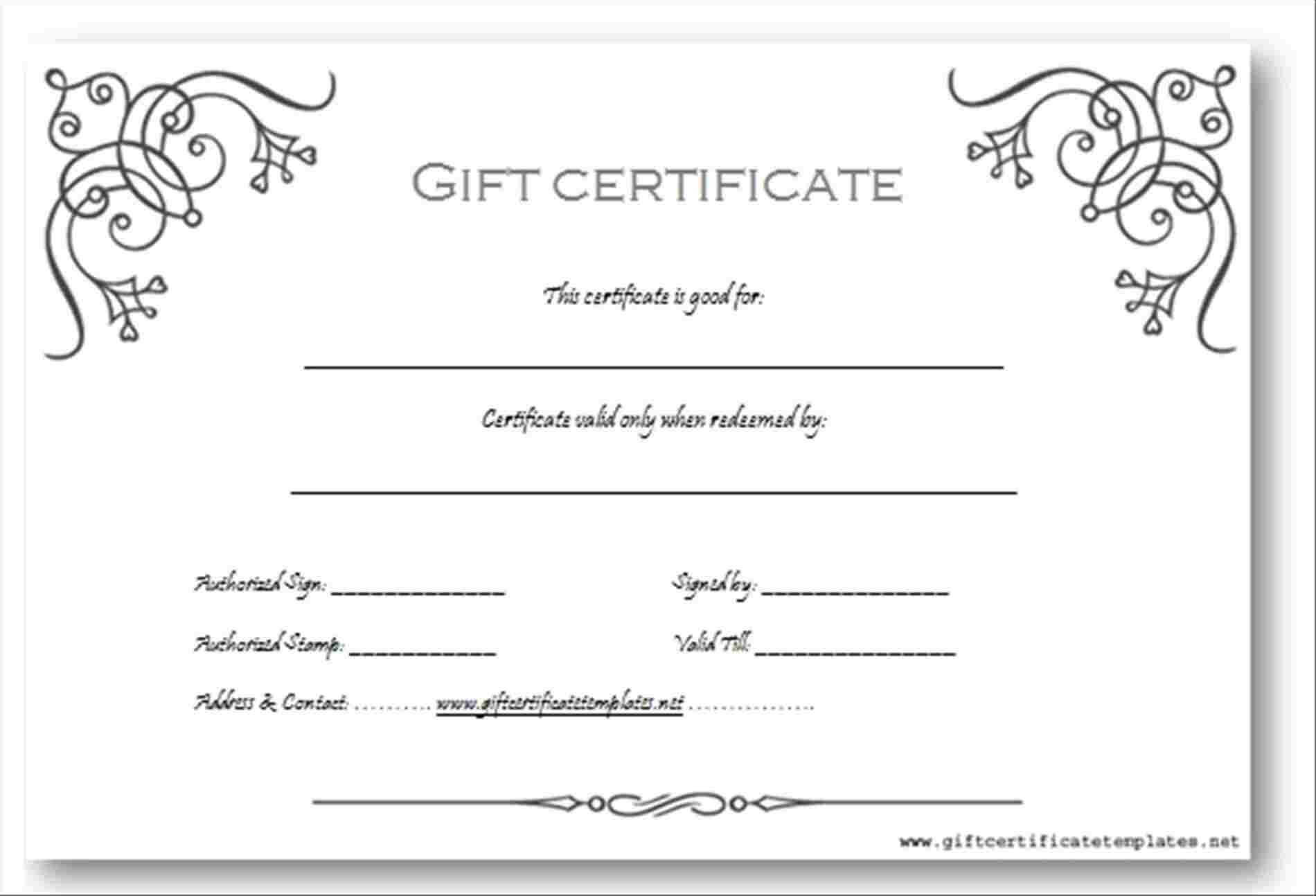 012 Gift Card Template Free Photographer Certificate With Regard To Black And White Gift Certificate Template Free