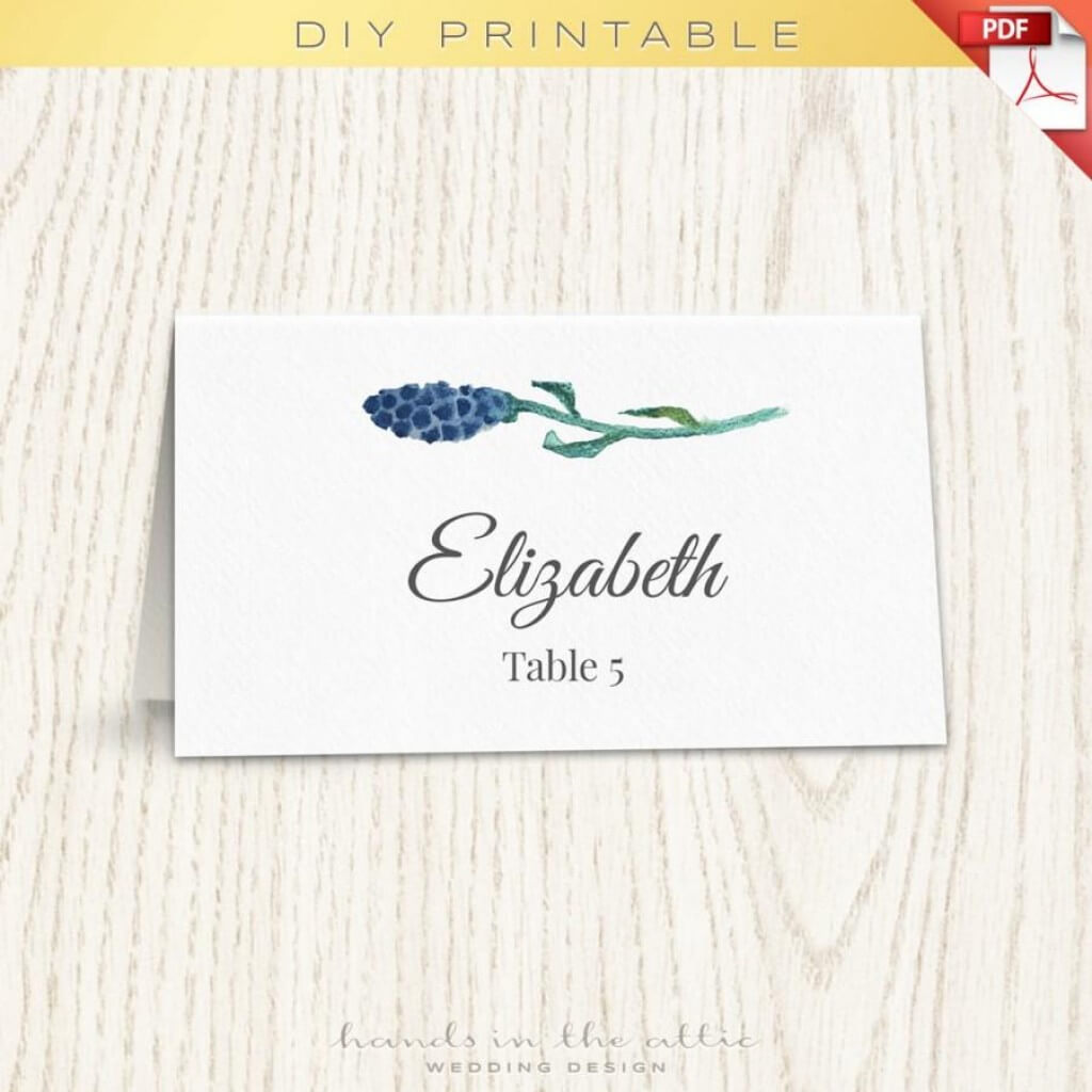 012 Wedding Name Card Template Floral Placecard Printable Regarding Printable Escort Cards Template