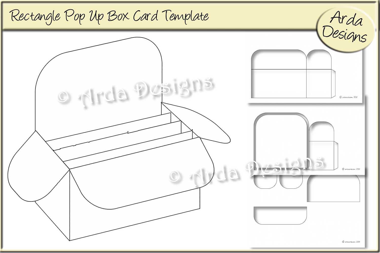 014 Rectangle Pop Up Box Card Cu Templatearda Designs Within Pop Up Card Box Template