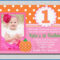 016 First Birthday Invites One For Party Invitations Samples Regarding First Birthday Invitation Card Template