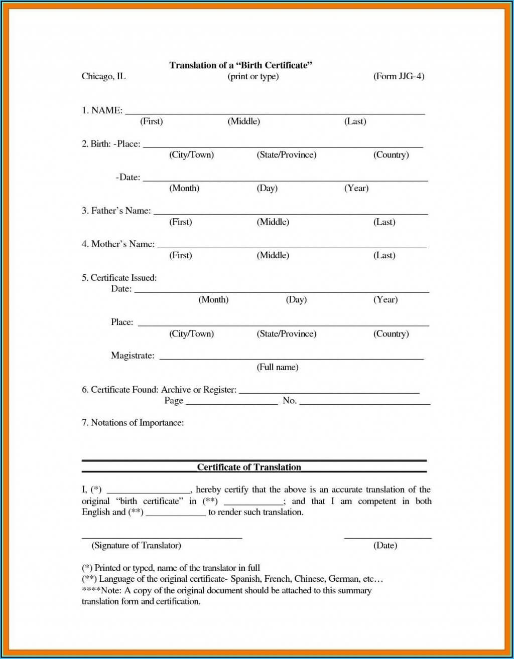 018 Free Birth Certificate Template Translate Mexican Sample In Uscis Birth Certificate Translation Template