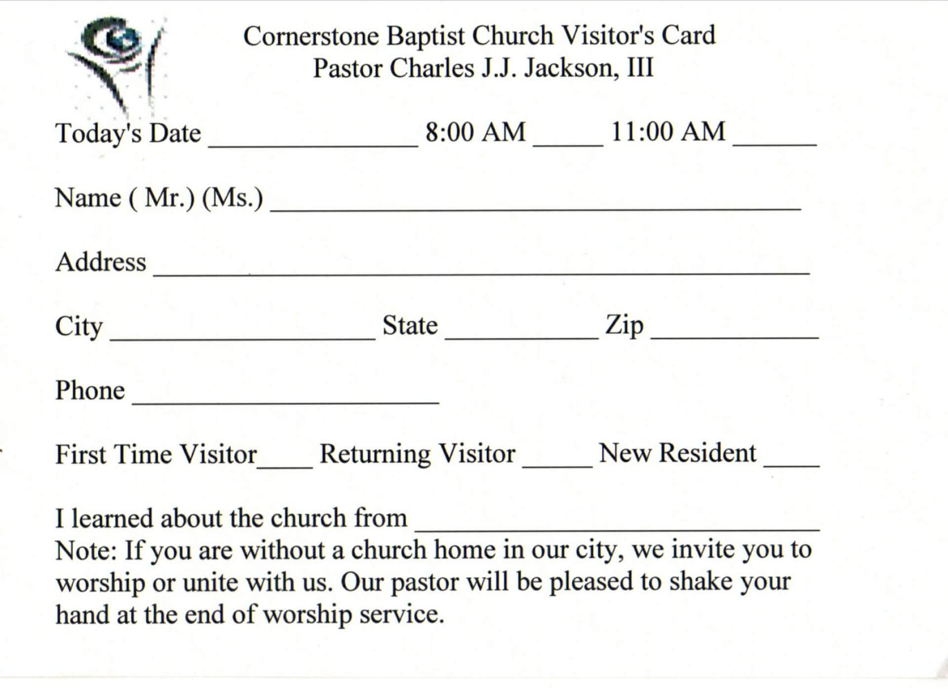 019 Template Ideas Church Visitor Card Word Impressive Intended For Church Visitor Card Template Word