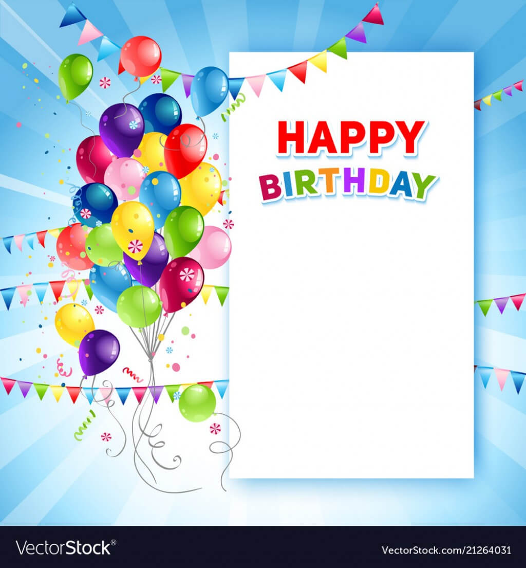 019 Template Ideas Festive Happy Birthday Card Vector Free Within Birthday Card Publisher Template