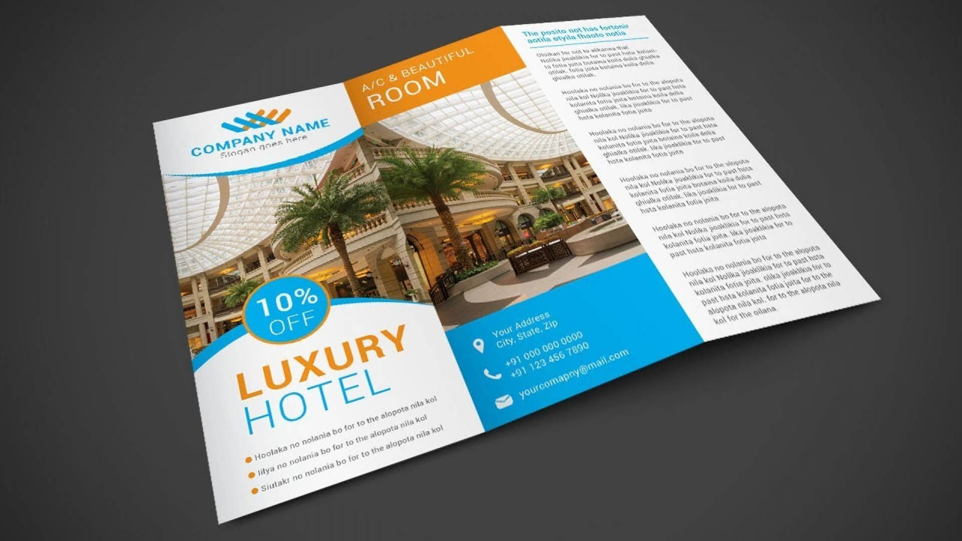 019 Template Ideas Hotel Brochure Templates Free Download With Hotel Brochure Design Templates
