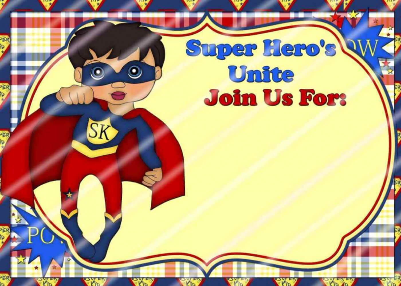020 Template Ideas Pj Masks Layout 02 Superhero Invitation Regarding Superhero Birthday Card Template