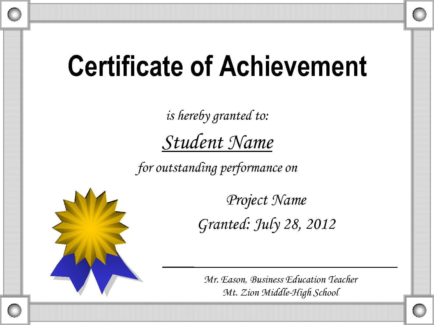 022 Certificate Of Achievement Template Word Doc Ideas With Regard To Certificate Of Achievement Template Word