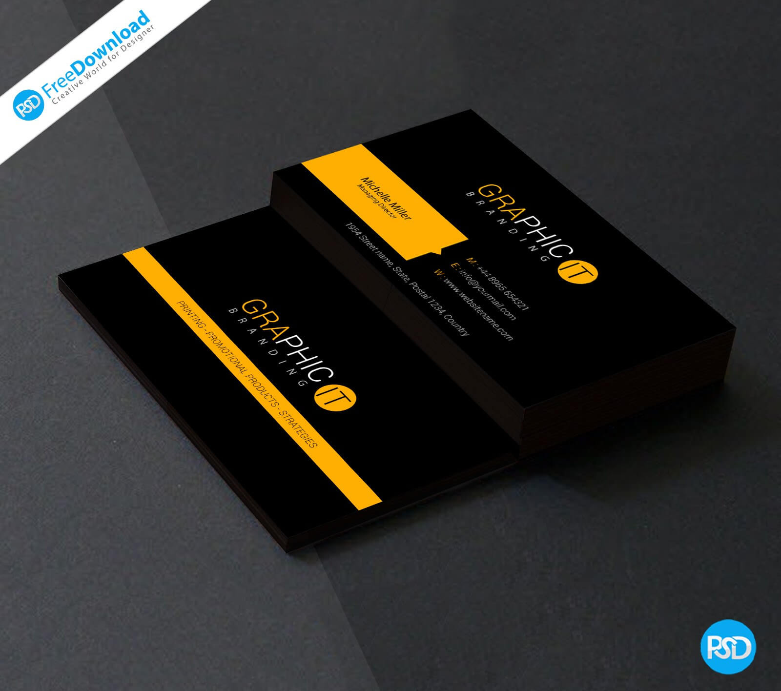 023 Professional Business Card Design Psd Blank Template Regarding Professional Business Card Templates Free Download