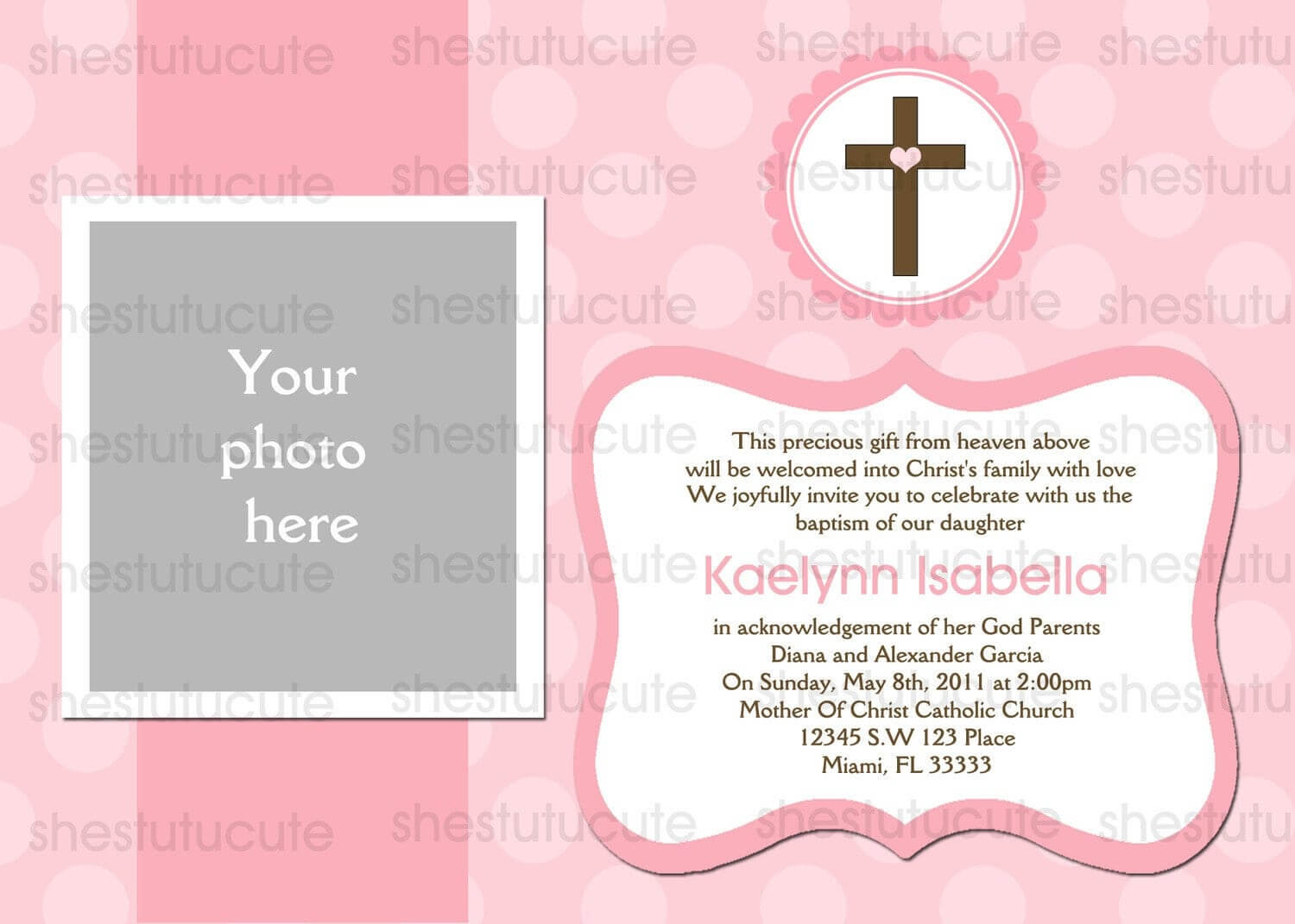 024 Baptism Invitation Card Template Stock Vector Intended For Free Christening Invitation Cards Templates