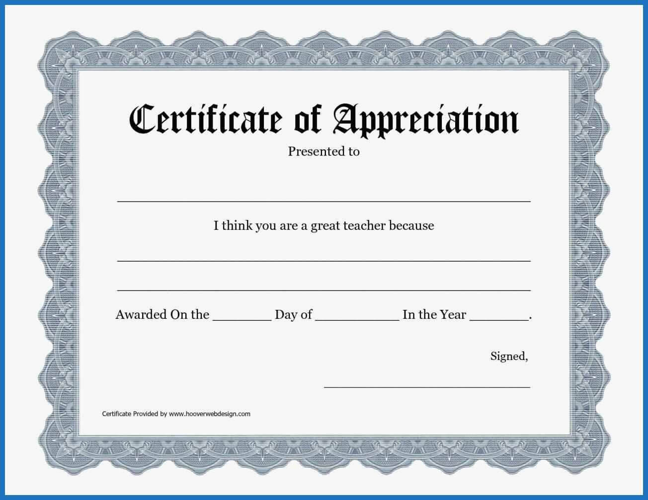 025 Certificate Of Appreciation Templates Free Download Intended For Printable Certificate Of Recognition Templates Free