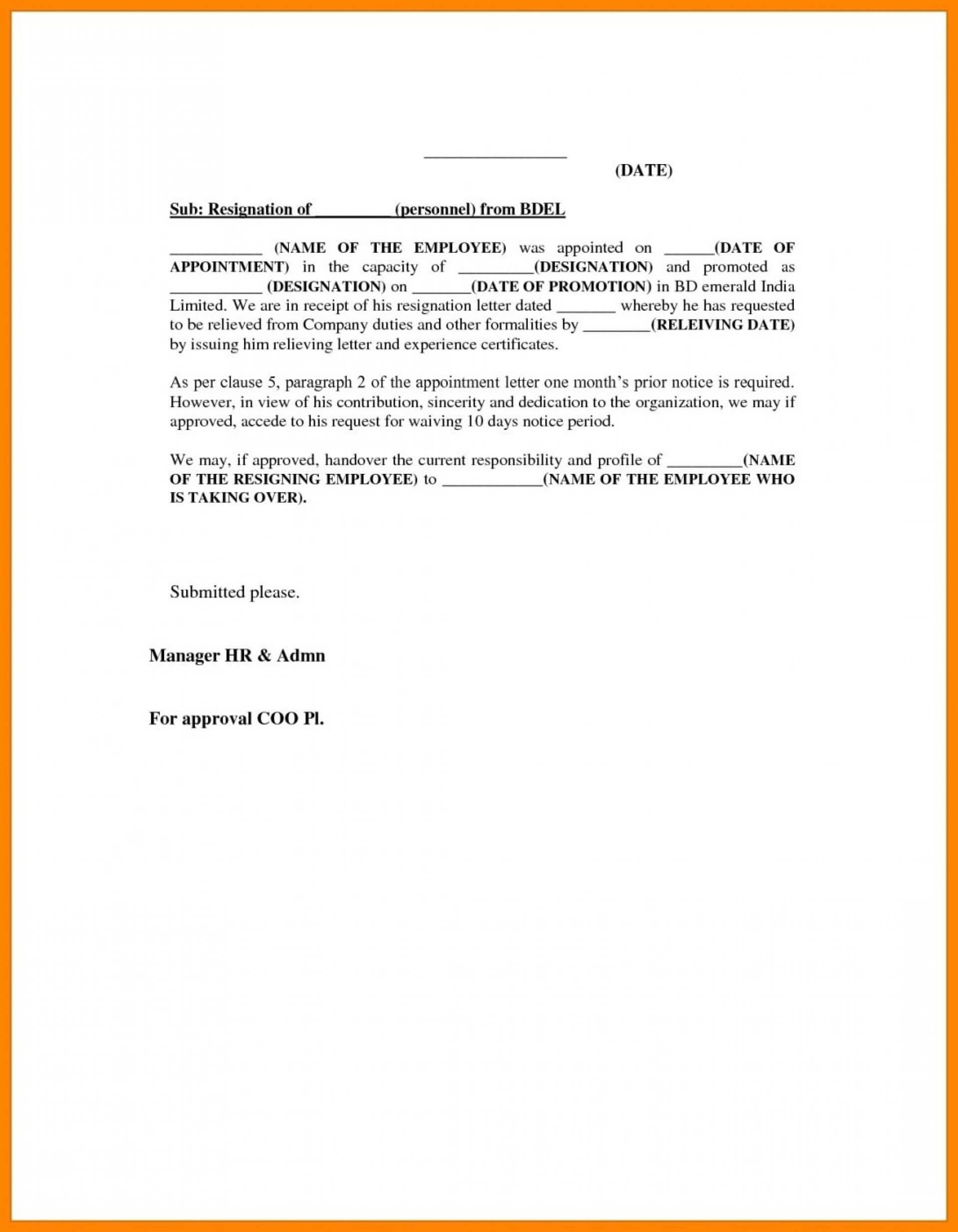 025 Template Ideas Resignation Letter Format To Manager Regarding Manager Of The Month Certificate Template