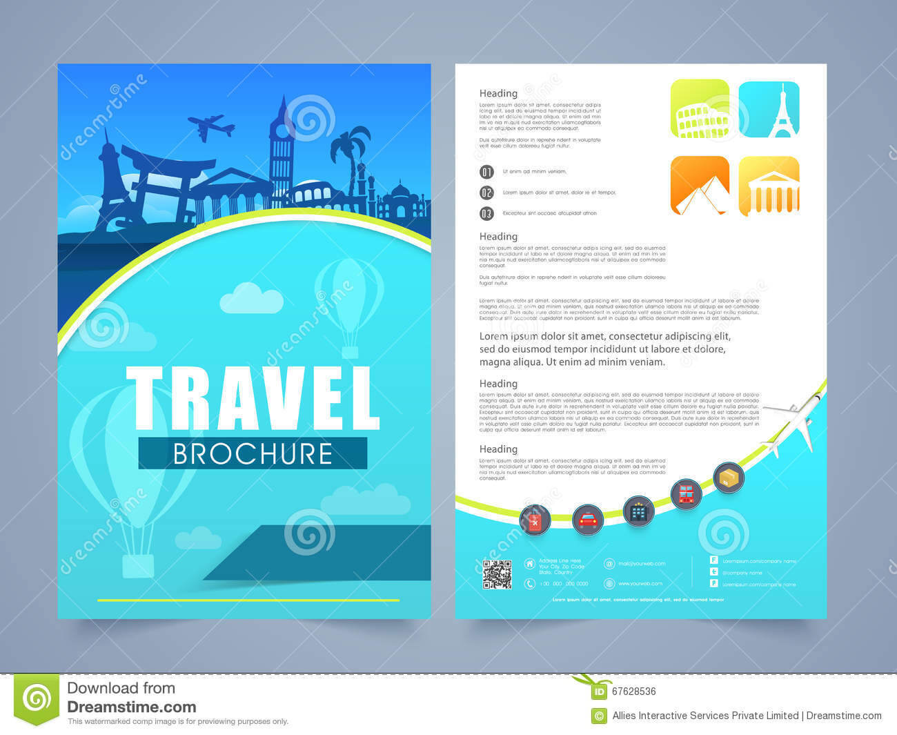025 Template Ideas Travel Brochure Flyer Design Two Page With Regard To Travel And Tourism Brochure Templates Free