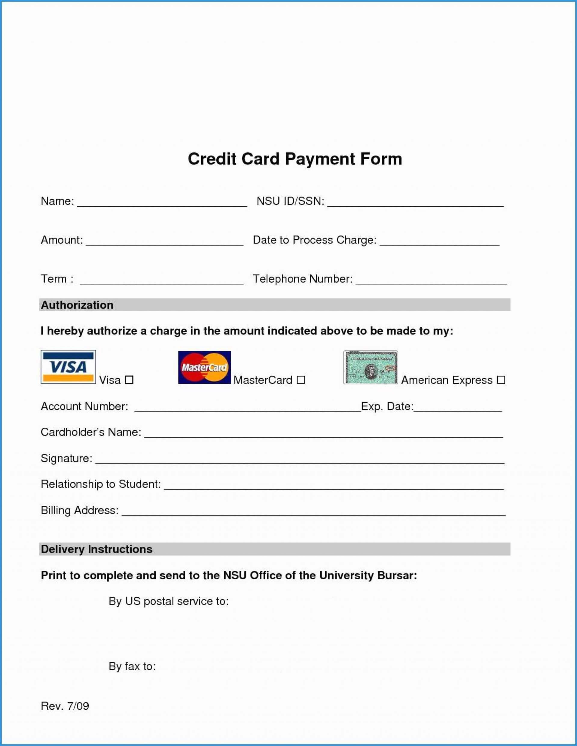 026 Template Ideas Credit Card Authorization Form Word Free In Credit Card Size Template For Word
