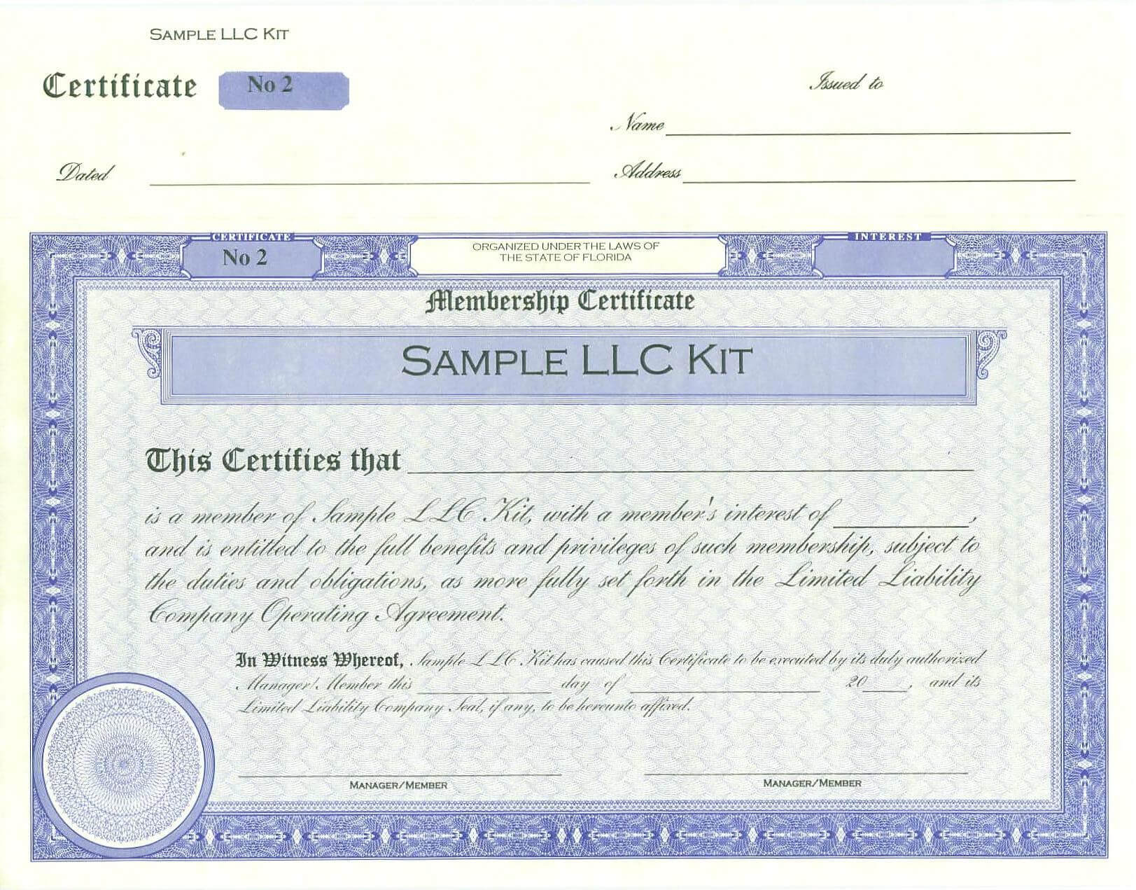 034 Free License Certificate Template Besttemplatess9 Inside Llc Membership Certificate Template
