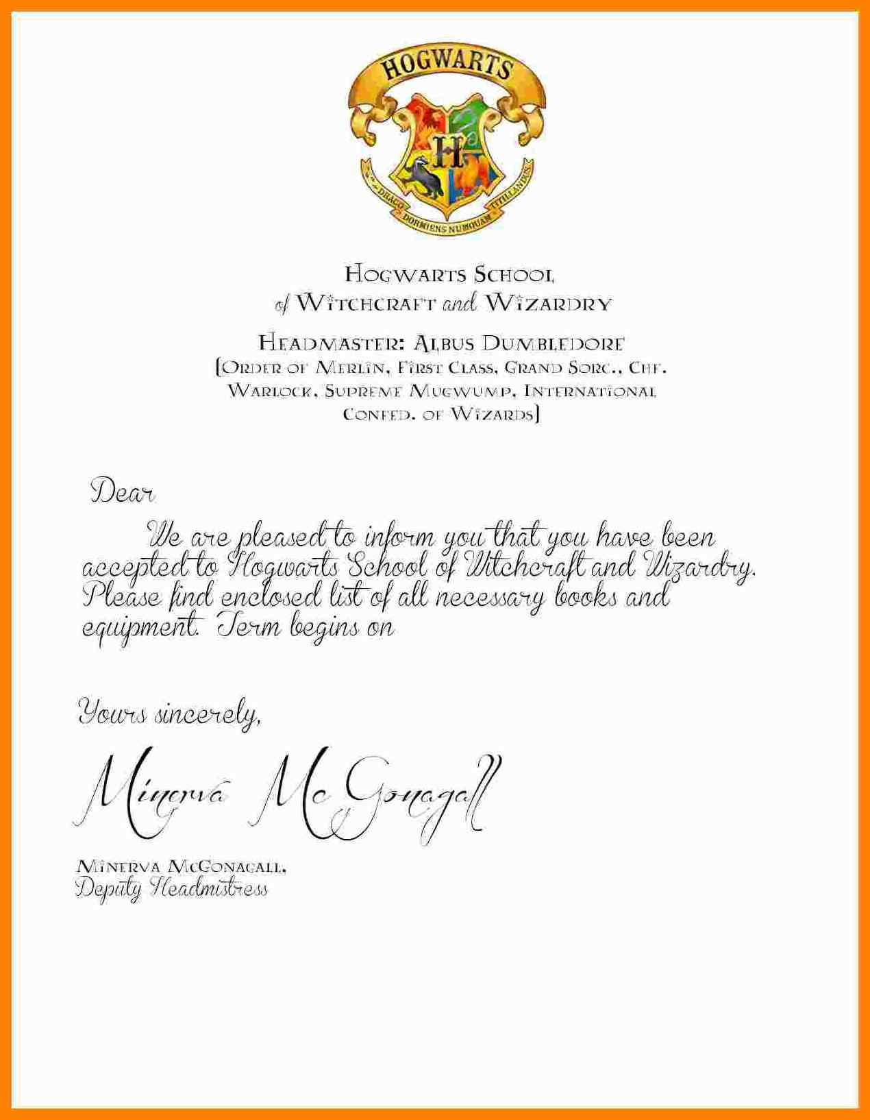10+ Free Printable Harry Potter Acceptance Letter | St Regarding Harry Potter Certificate Template
