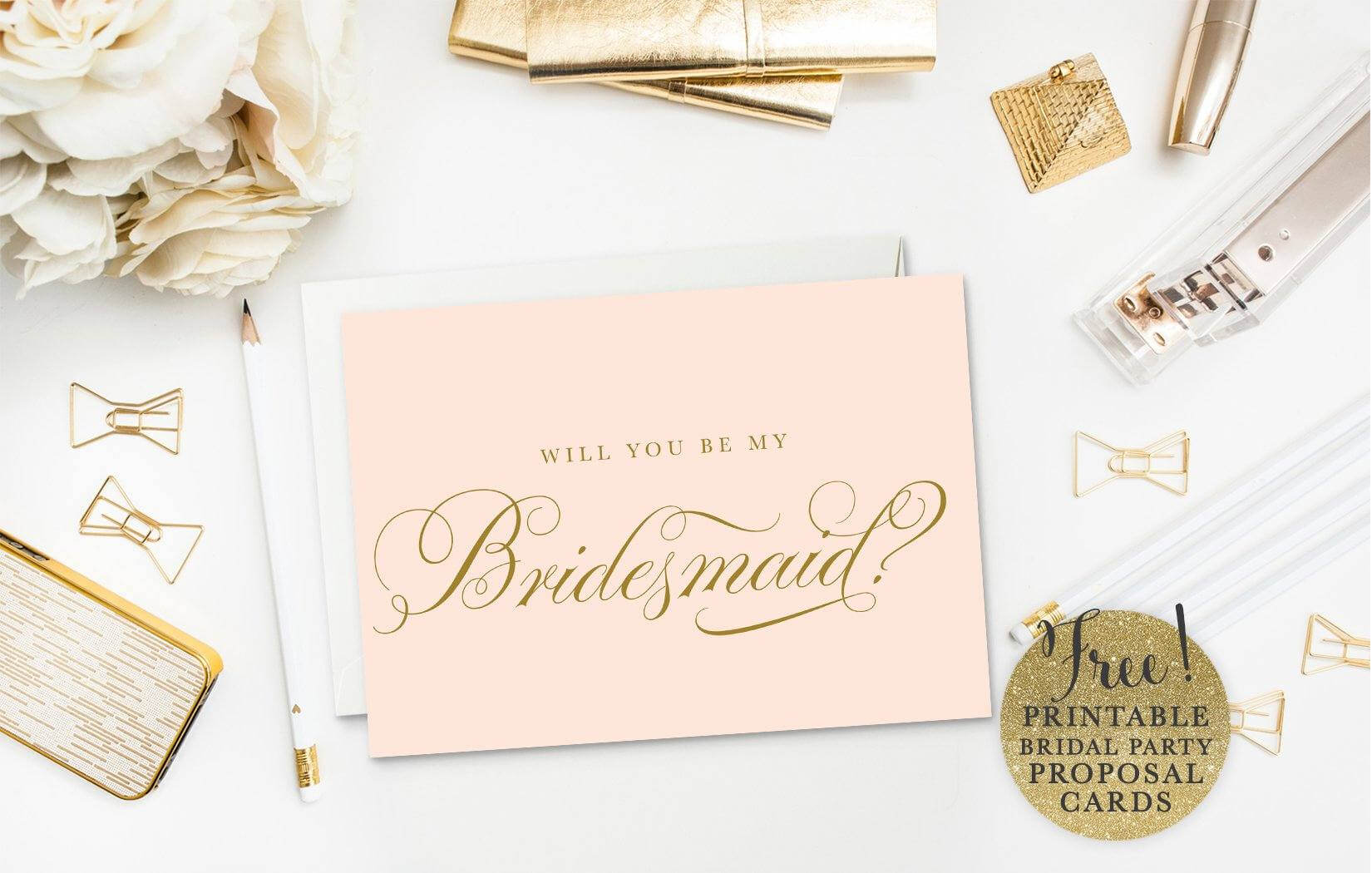 10 Will You Be My Bridesmaid? Cards (Free & Printable) Pertaining To Will You Be My Bridesmaid Card Template
