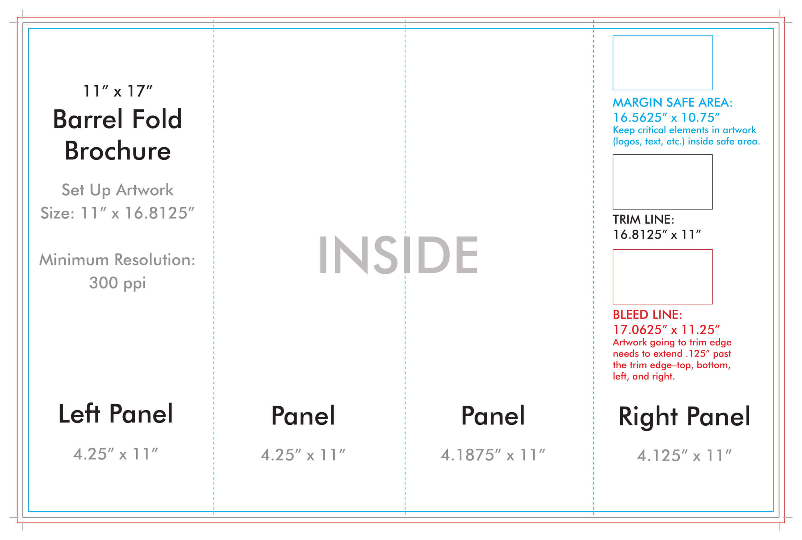 11" X 17" Barrel Fold Brochure Template – U.s. Press Regarding 11X17 Brochure Template