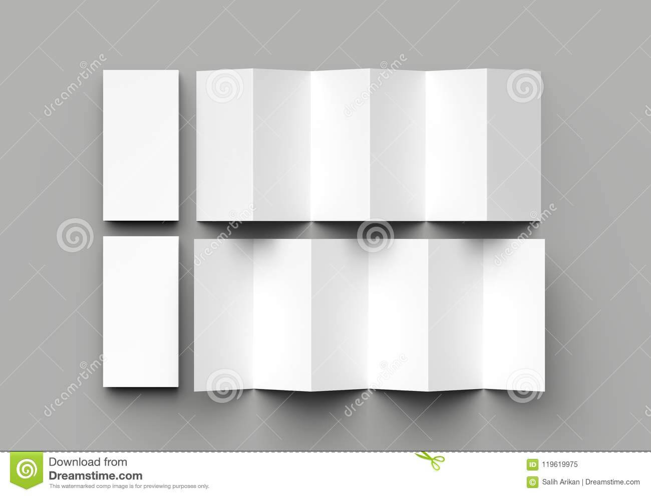 12 Page Leaflet, 6 Panel Accordion Fold – Z Fold Vertical With 12 Page Brochure Template