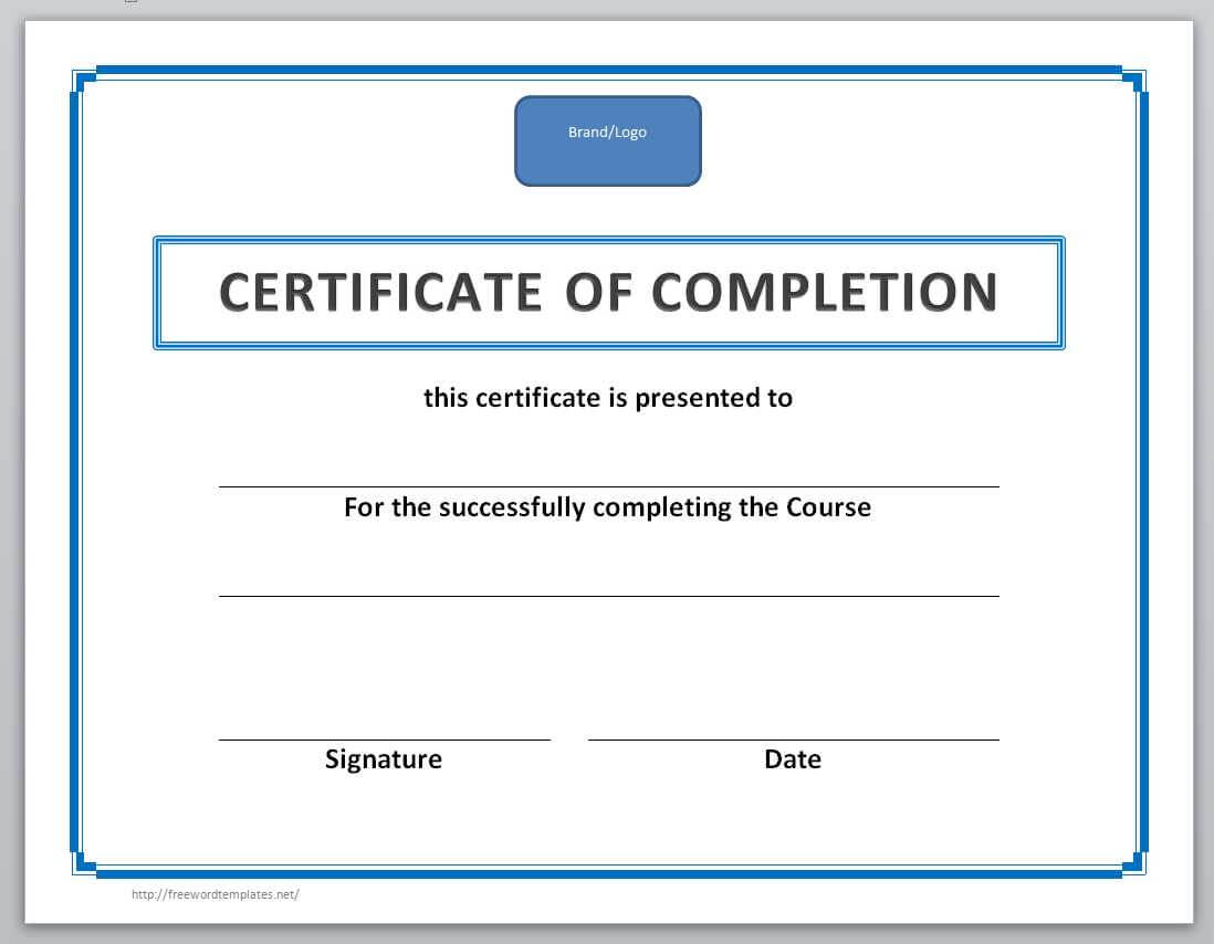 13 Free Certificate Templates For Word » Officetemplate In Certificate Of Completion Word Template