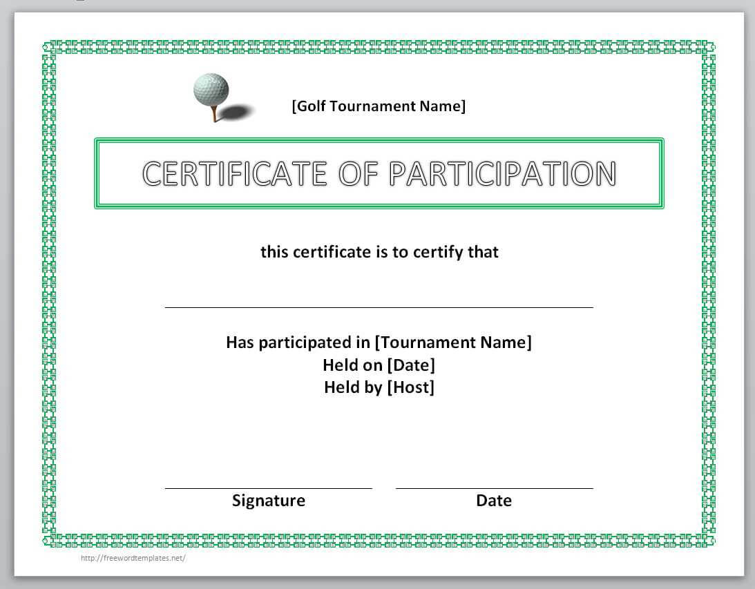 13 Free Certificate Templates For Word » Officetemplate In Golf Certificate Templates For Word