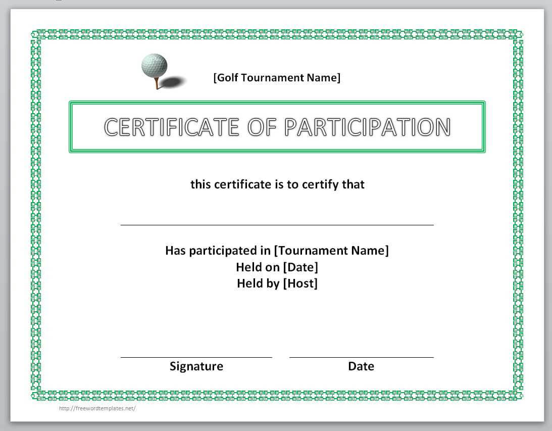 13 Free Certificate Templates For Word » Officetemplate Pertaining To Golf Certificate Template Free