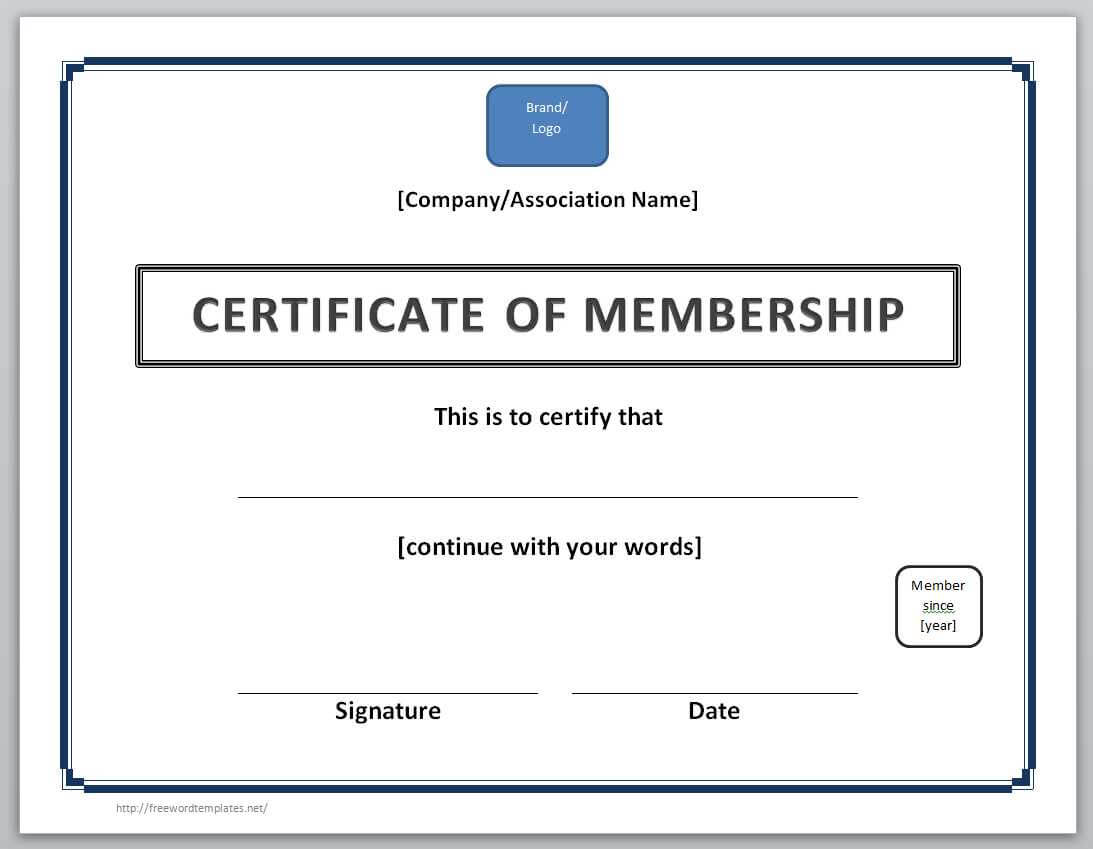 13 Free Certificate Templates For Word » Officetemplate With Regard To New Member Certificate Template