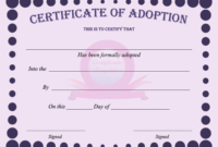 15+ Adoption Certificate Templates | Free Printable Word regarding Blank Adoption Certificate Template