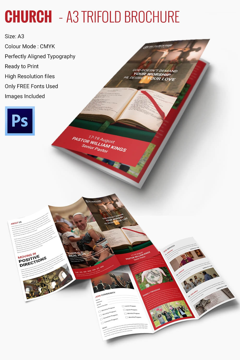 16+ Popular Church Brochure Templates – Ai,psd, Docs, Pages For Free Church Brochure Templates For Microsoft Word