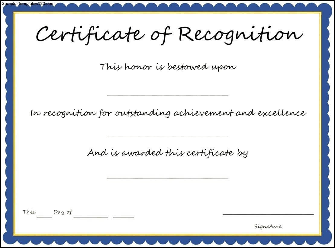 17+ Certificate Of Appreciation Sample Format | Sowtemplate Intended For Sample Certificate Of Recognition Template