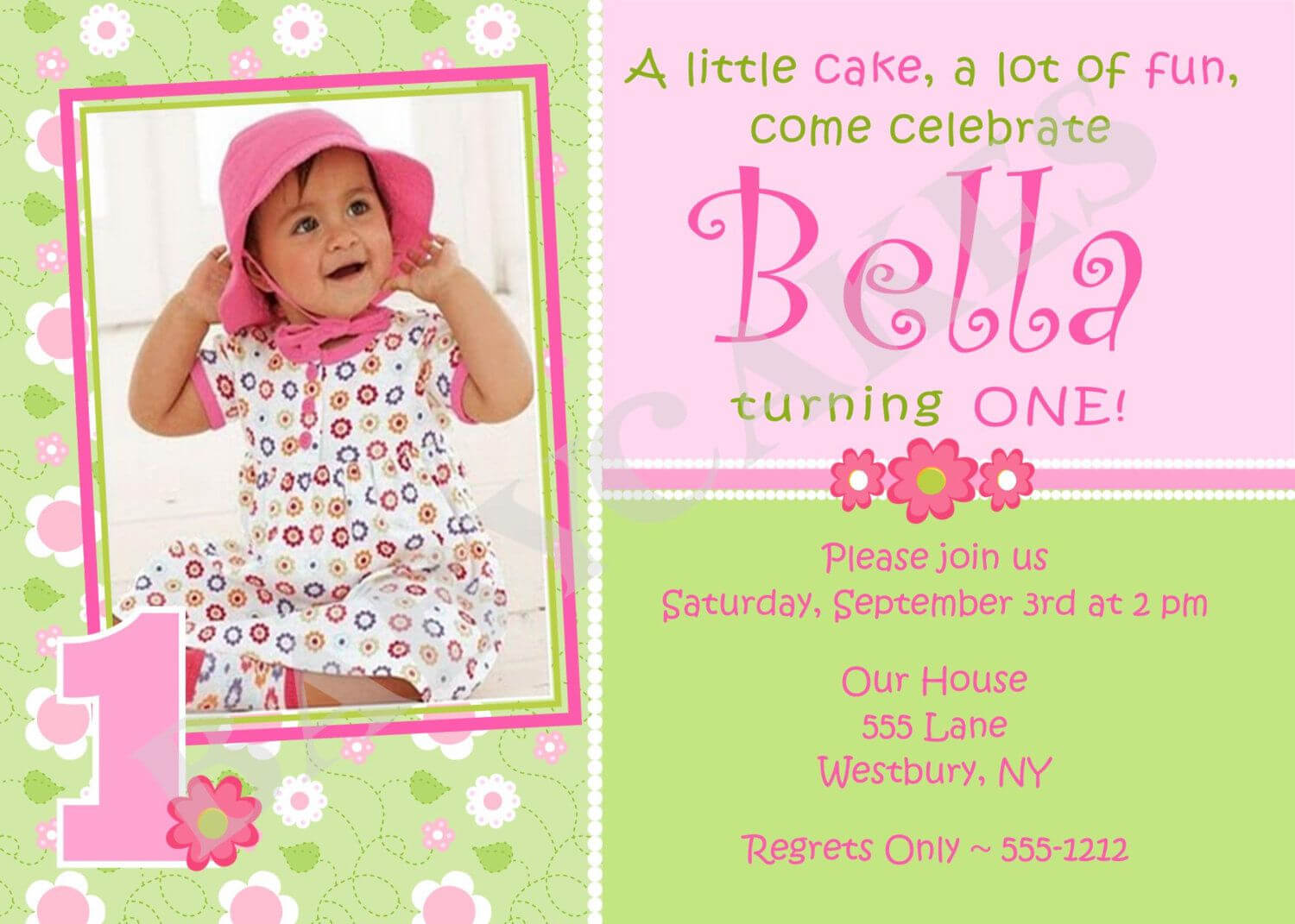 1St Birthday Invitations Girl Free Template First Birthday Girl With Regard To First Birthday Invitation Card Template