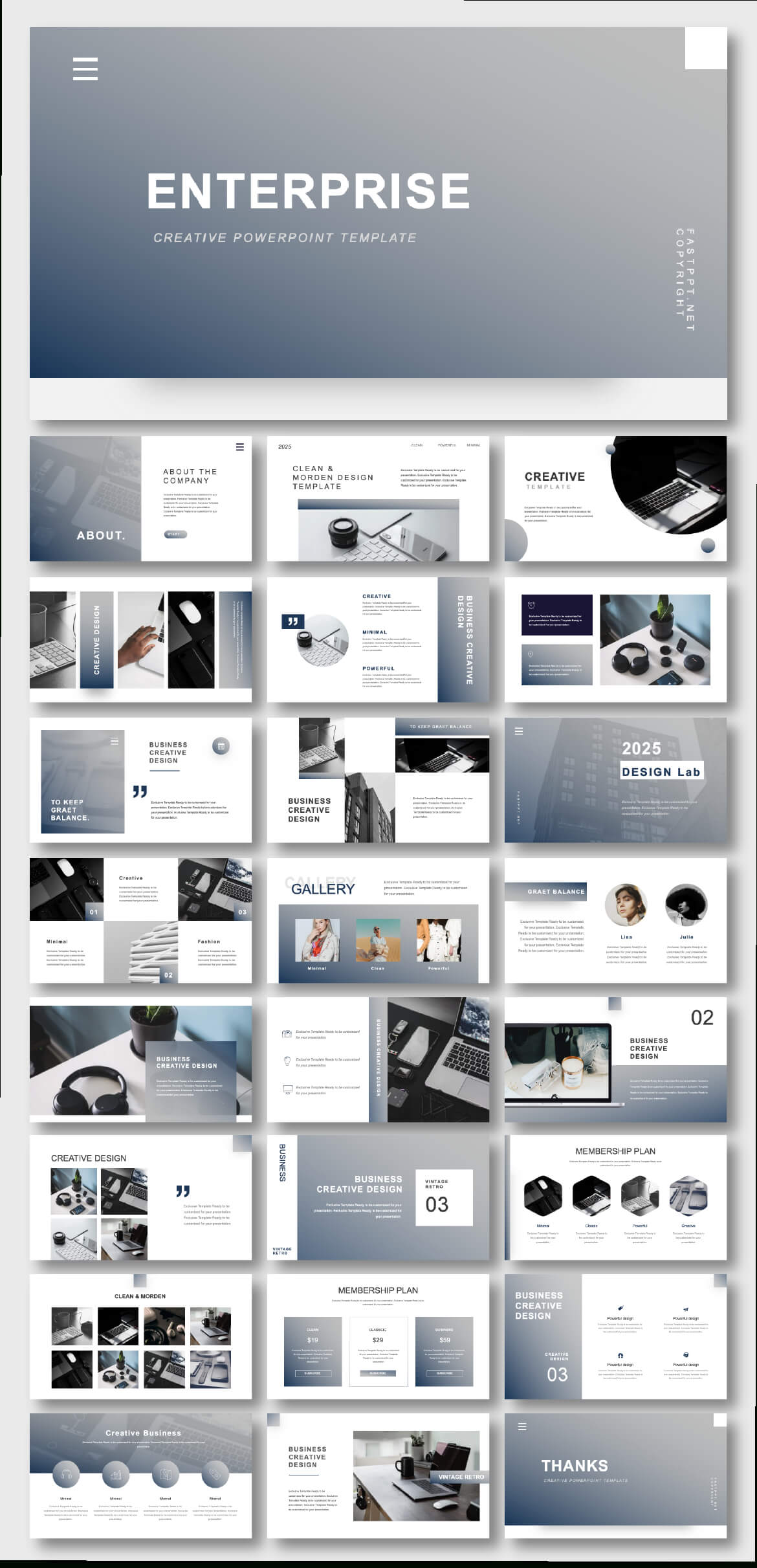 2 In 1 Blue & Gray Business Presentation Template | Шаблоны Inside Where Are Powerpoint Templates Stored
