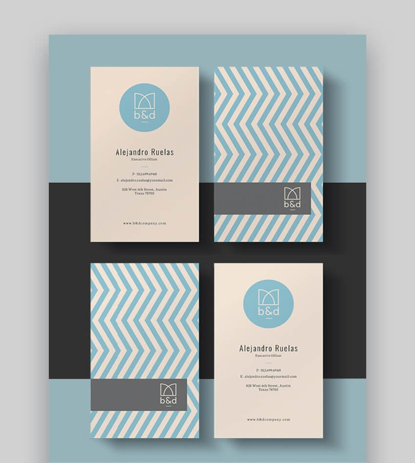 20+ Double Sided, Vertical Business Card Templates (Word, Or Pertaining To 2 Sided Business Card Template Word