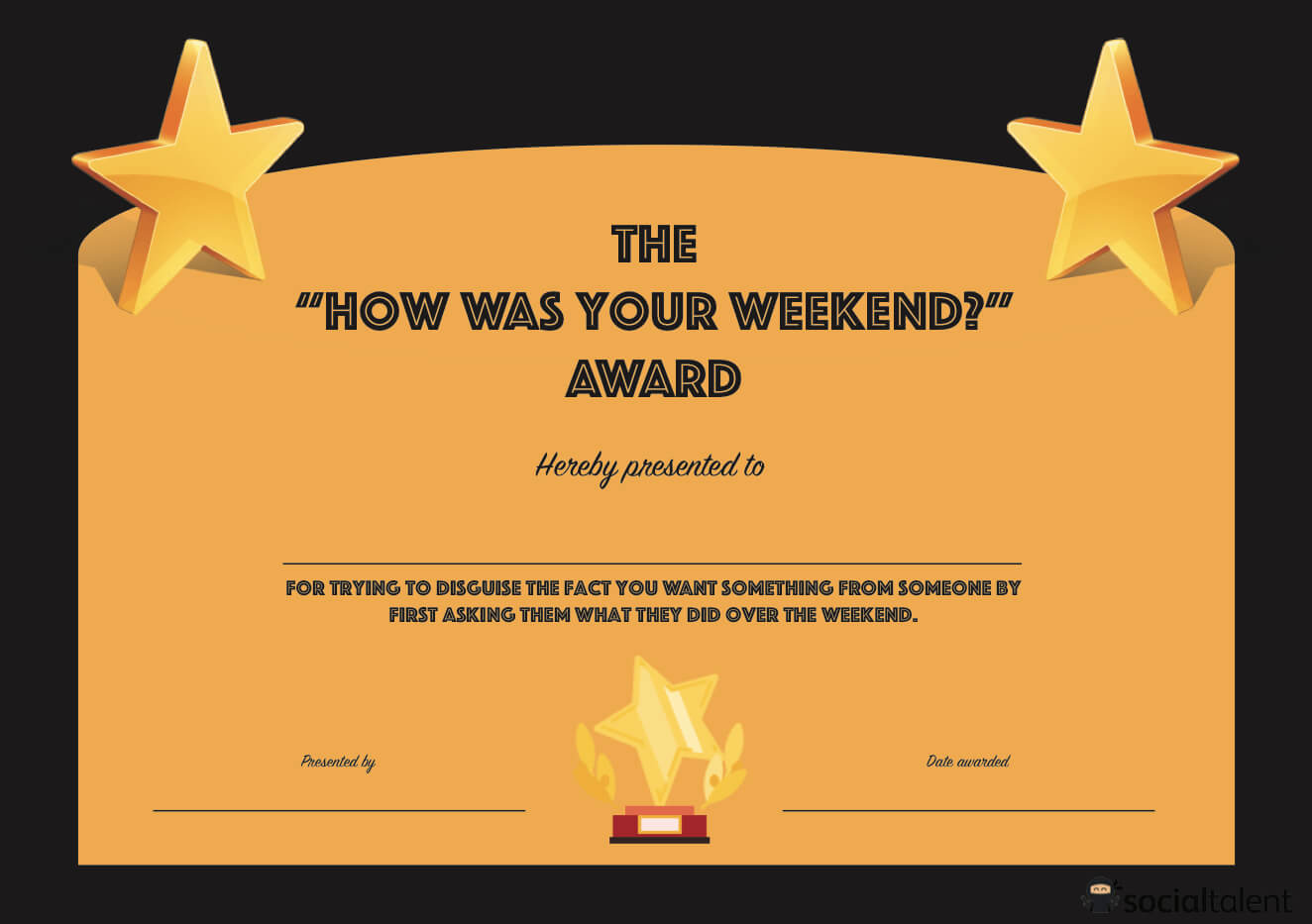 20 Hilarious Office Awards To Embarrass Your Colleagues Pertaining To Funny Certificate Templates